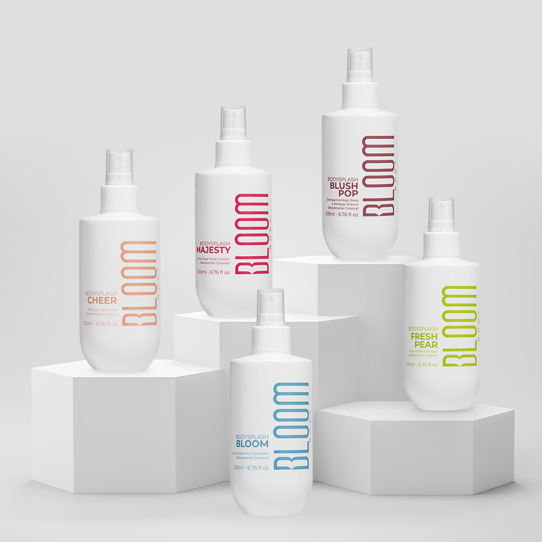 Kit 5 body splash Fresh Pear, majesty, cheer, blush Pop e Bloom