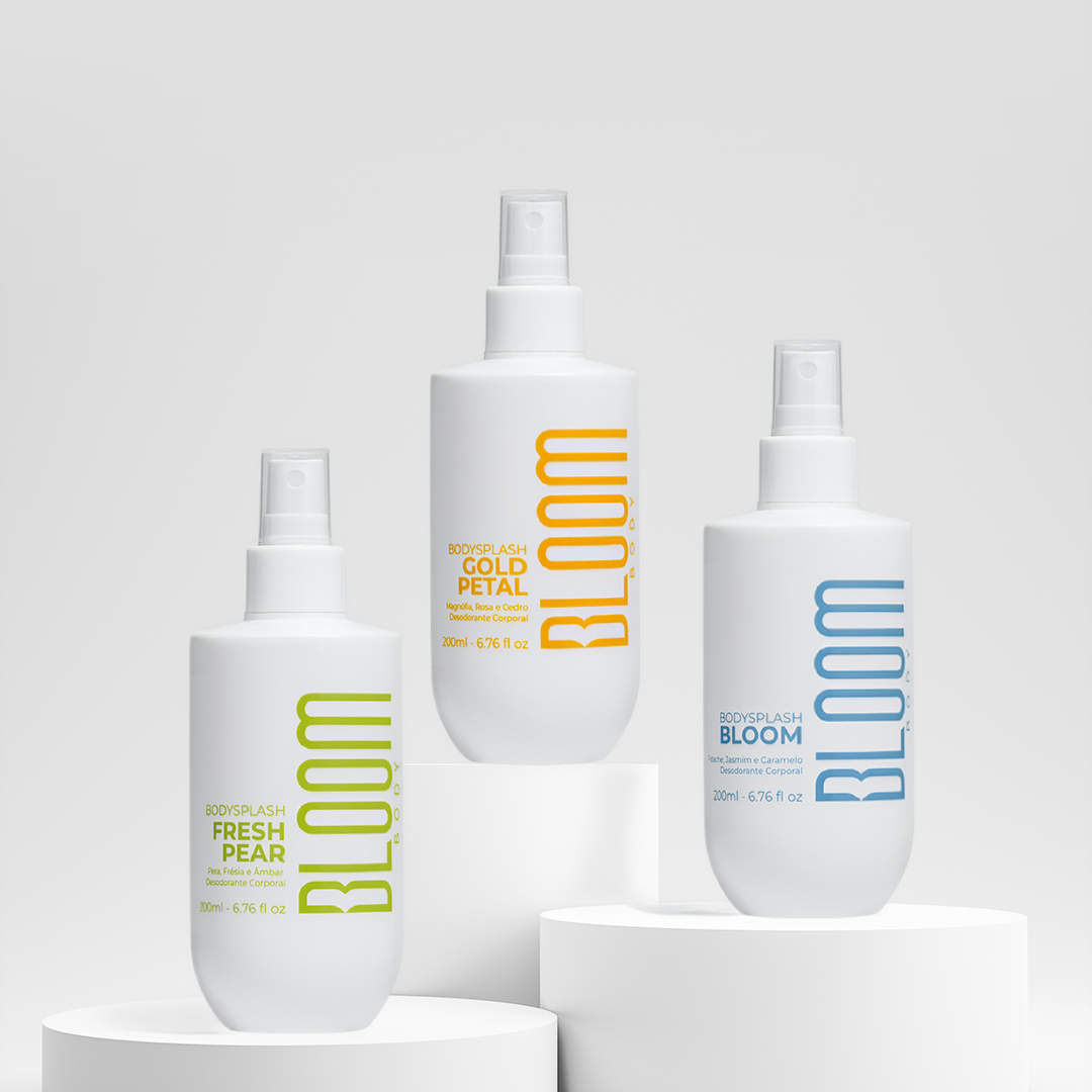 Kit 3 Body Splash Desodorante Colônia 200ml - Fresh Pear, Gold Petal e Bloom