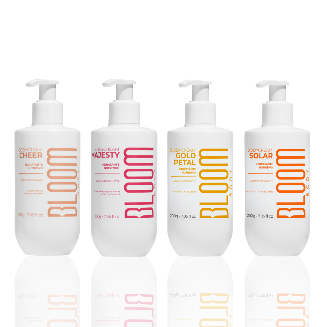 Kit 4 Body Cream Desodorante Hidratante 200g - Cheer, Solar, Gold Petal e Majesty