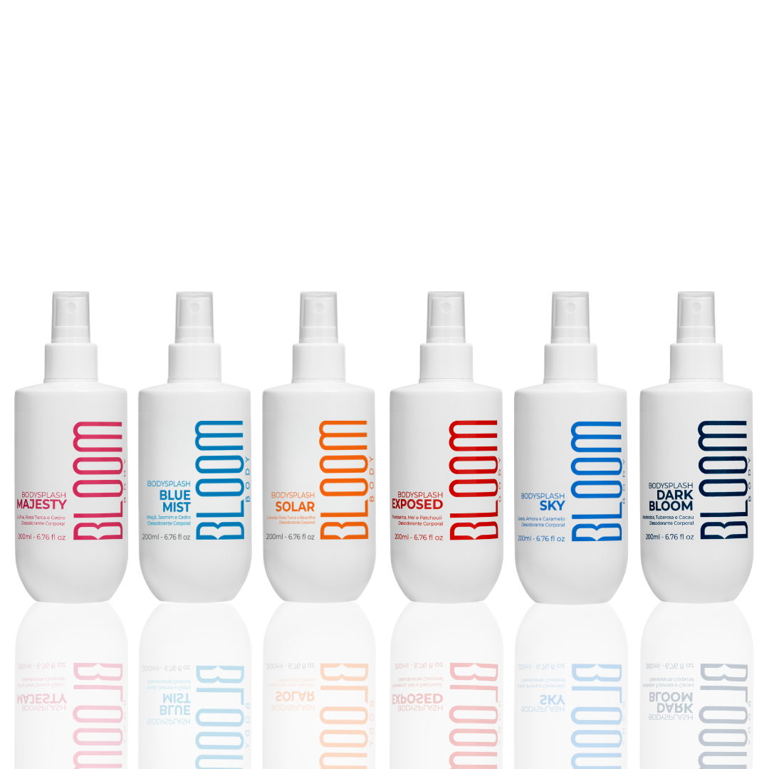 Kit 6 Body Splash Desodorante Colônia 200ml - Majesty, Solar, Blue Mist, Dark Bloom, Sky e Exposed