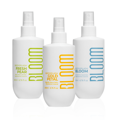 Kit 3 Body Splash Desodorante Colônia 200ml - Fresh Pear, Gold Petal e Bloom