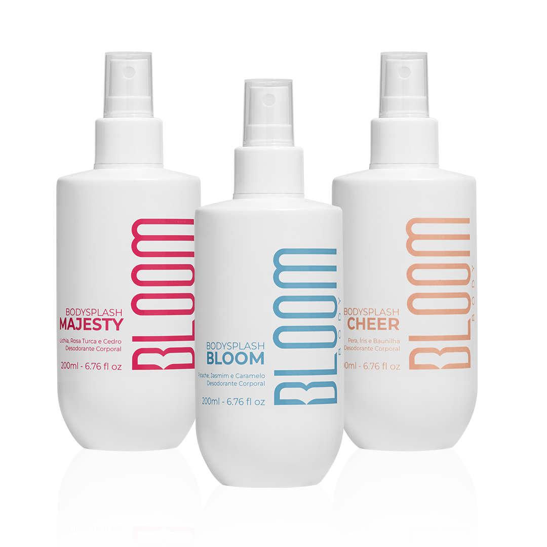 Kit 3 Body Splash Desodorante Colônia 200ml - Majesty, Bloom e Cheer
