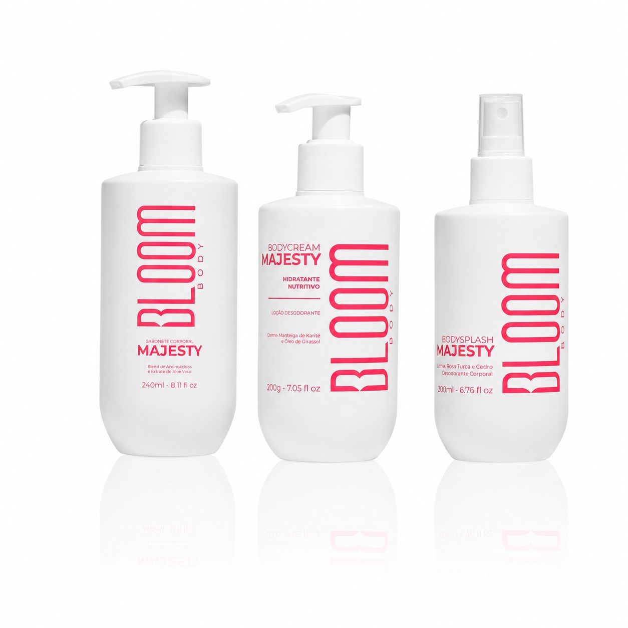 Kit  Body Splash Body Cream e Sabonete Majesty